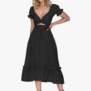 Elegant Black Midi Dress